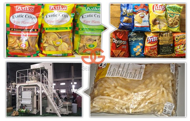 Automatic Plantain Banana Chips Packaging Machine 55 Bags Minute