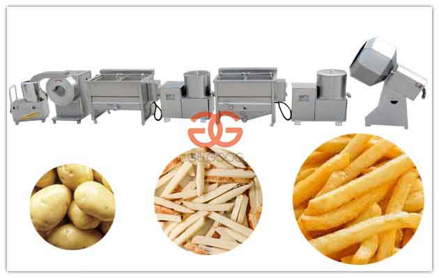 70 kg Small Scale Frozen French Fries Production Line for Sale