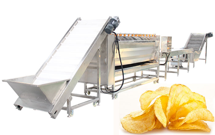 150 kg/h Small Scale Potato Chips Making Machine Manufacturing
